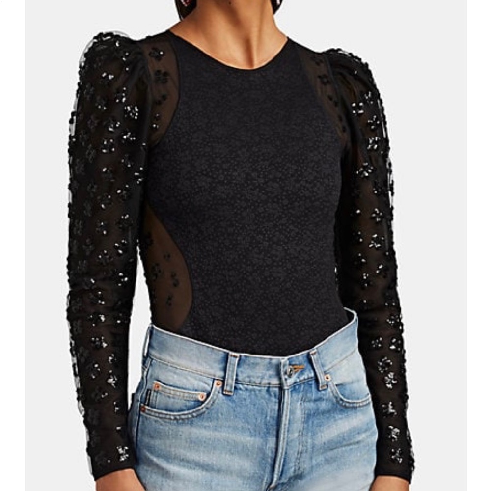 OPENING CEREMONY Sequined & Tulle Bodysuit